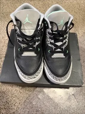 Jordan | Shoes | Jordan Kids Black Grey And Mint Retro Basketball ...